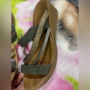 Daisy Fuentes Sandals with Rhinestone Straps